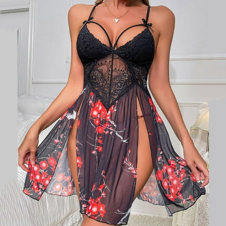 Lingerie Set for Women Teddy Nightwear Dress Attractive Lace Mini Lingerie Dress Corset Lingerie