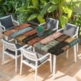 thumbnail image 2 of Vintage Wood Grains Table Cloths for 4 Foot Rectangle Tables, Farmhouse Colorful Wooden Texture Patio Waterproof Elastic Fitted Tablecloths, Washable Rectangular Table Cover for Camping, 2 of 8