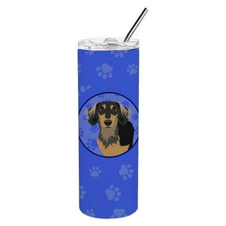 

8.25 x 3 in. Unisex Chihuahua Black & Tan No.4 Stainless Steel 20 oz Skinny Tumbler Blue