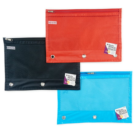 CLI Charles Leonard Zipper Binder Pencil Pouch Assorted Colors 24/Pack CHL76330ST
