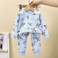 thumbnail image 2 of Wenfanal Kids Boys Cotton Pajama Sets,Baby Boy Clothes Fall Outfit,Kids Underwear Sets Boys Thermal Underwear Baby Girls Loungewear Kids Clothing Boys Fashion Size 9-10 Years,Light Blue, 2 of 5