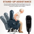 thumbnail image 6 of Dual Motor Power Lift Recliner Chair for Elderly, Infinite Position Lay Flat Lift Chair with Heat and Massage, Extended Footrest, USB Ports, Lumbar Pillow, Cup Holders, Bark Blue, 6 of 10