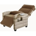 thumbnail image 4 of EastVita Outdoor Recliner Chair Rattan Patio Recliner with Air Pump Adjustable Backrest and Footrest 150 Lay Flat Wicker Lounge Recliner Patio Chair with Flip-Up Table and Removable Cushion - Brown, 4 of 7