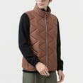 thumbnail image 5 of Busydd Down Vest Men Warm Winter Stand Collar Sleeveless Quilted Vest Fashion Casual Solid Color Zipper Oversized Puffer Vest for Men with Pockets 3XL, 5 of 6