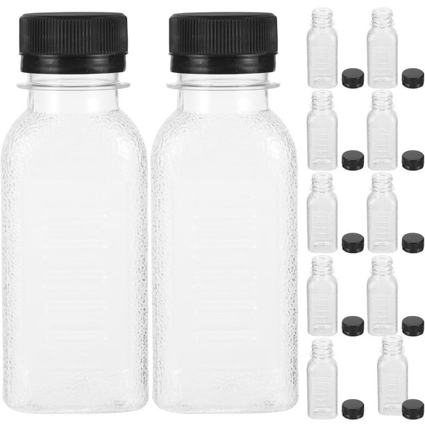20 botellas de bebida vacías reutilizables de plástico grueso, soporte portátil para almacenar leche.