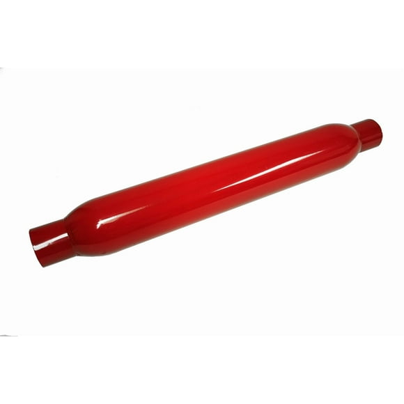 Dynomax Exhaust Muffler 24214 Thrush Glass Pack; Steel Case; Single 2-1/2 Inch Diameter Center Inlet; Single 2-1/2 Inch Diameter Center Outlet; 23 Inch Body/28 Inch Overall Length