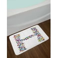 thumbnail image 2 of Letter H Bath Mat, Cute Collection Colorful Butterflies Lepidoptera Family Girls Exotic Nature Font, Non-Slip Plush Mat Bathroom Kitchen Laundry Room Decor, 29.5 X 17.5 Inches, Multicolor, Ambesonne, 2 of 2