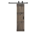 thumbnail image 4 of Mid-Century Style 24in.X 84in. Smoky Gray  Finished Knotty Pine Wood Barn Door with  Hardware Kit, 4 of 7