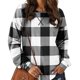 thumbnail image 1 of Guardurnaity Jersey femenino a cuadros de manga larga para mujer, sudadera deportiva con parte inferior dividida, sudadera informal para chica Prendas para la parte del cuerpo negro METRO, 1 of 6