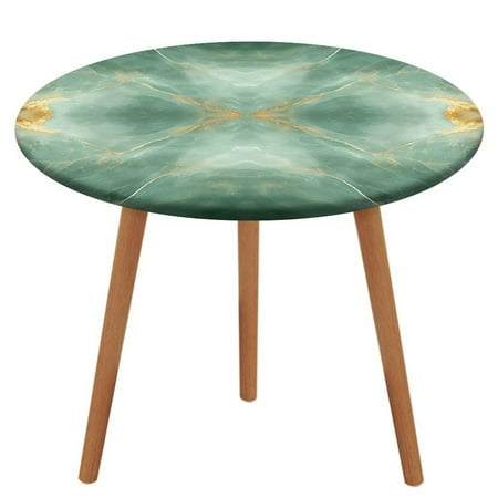 

Colorful Marble Green Gilding (56) Tablecloth Round Elastic Fitted Waterproof Table Cover Cloth for Dining Room Indoor Outdoor Decor