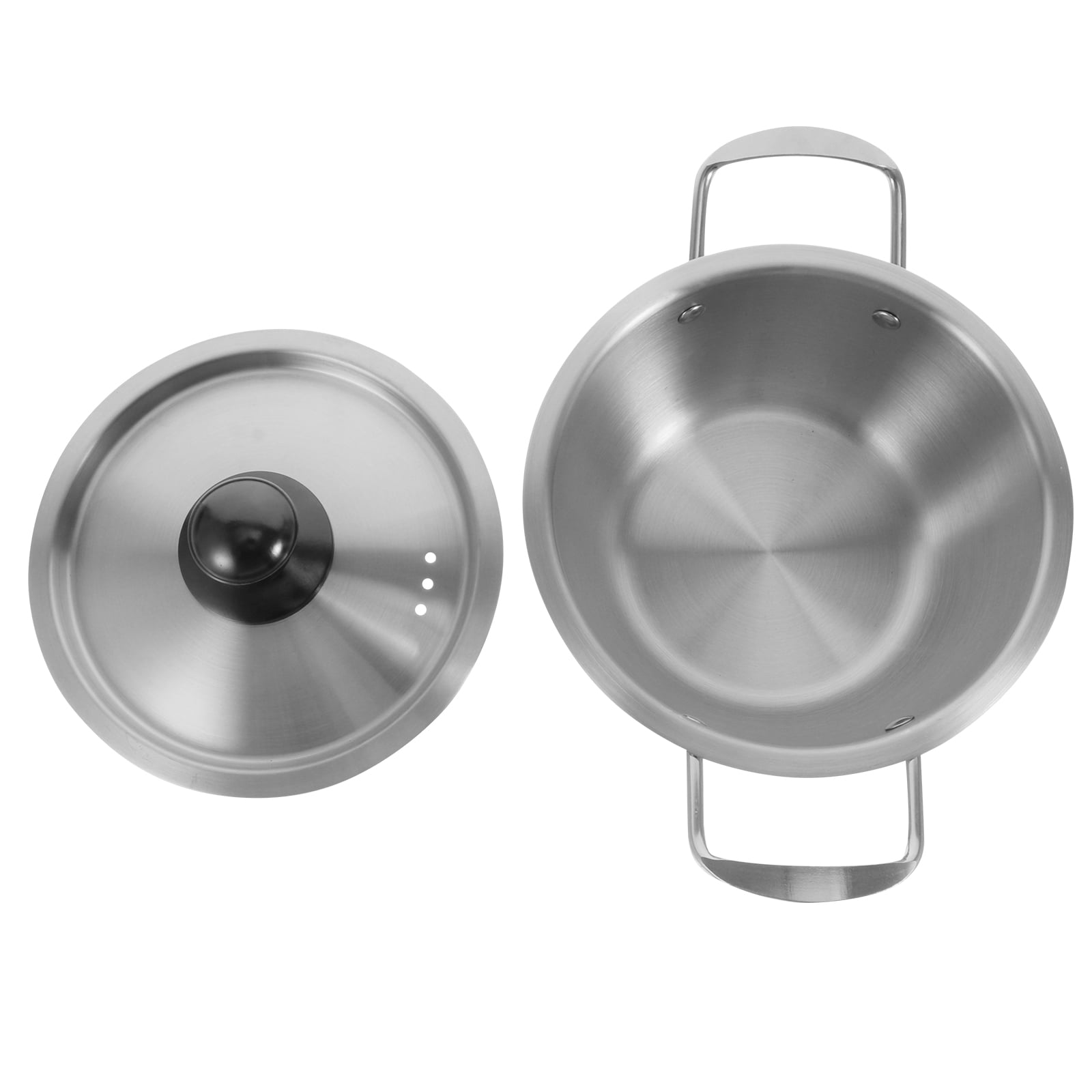 Stainless Steel Instant Noodle Pot with Lid, Korean Ramen Pan Cookware, Nonstick Soup Pot for Kitchen