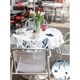 thumbnail image 4 of Outdoor Tablecloth with Umbrella Hole and Zipper, Blue Spring Botanical Round Table Cloth 60 Inch Waterproof Tablecloth, Weeping Eucalyptus Butterfly Picnic Table Cover for Patio Camping, 4 of 7