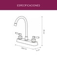 thumbnail image 2 of Llave Mezcladora Fregadero Brucke latón doble comando cromado, 2 of 6
