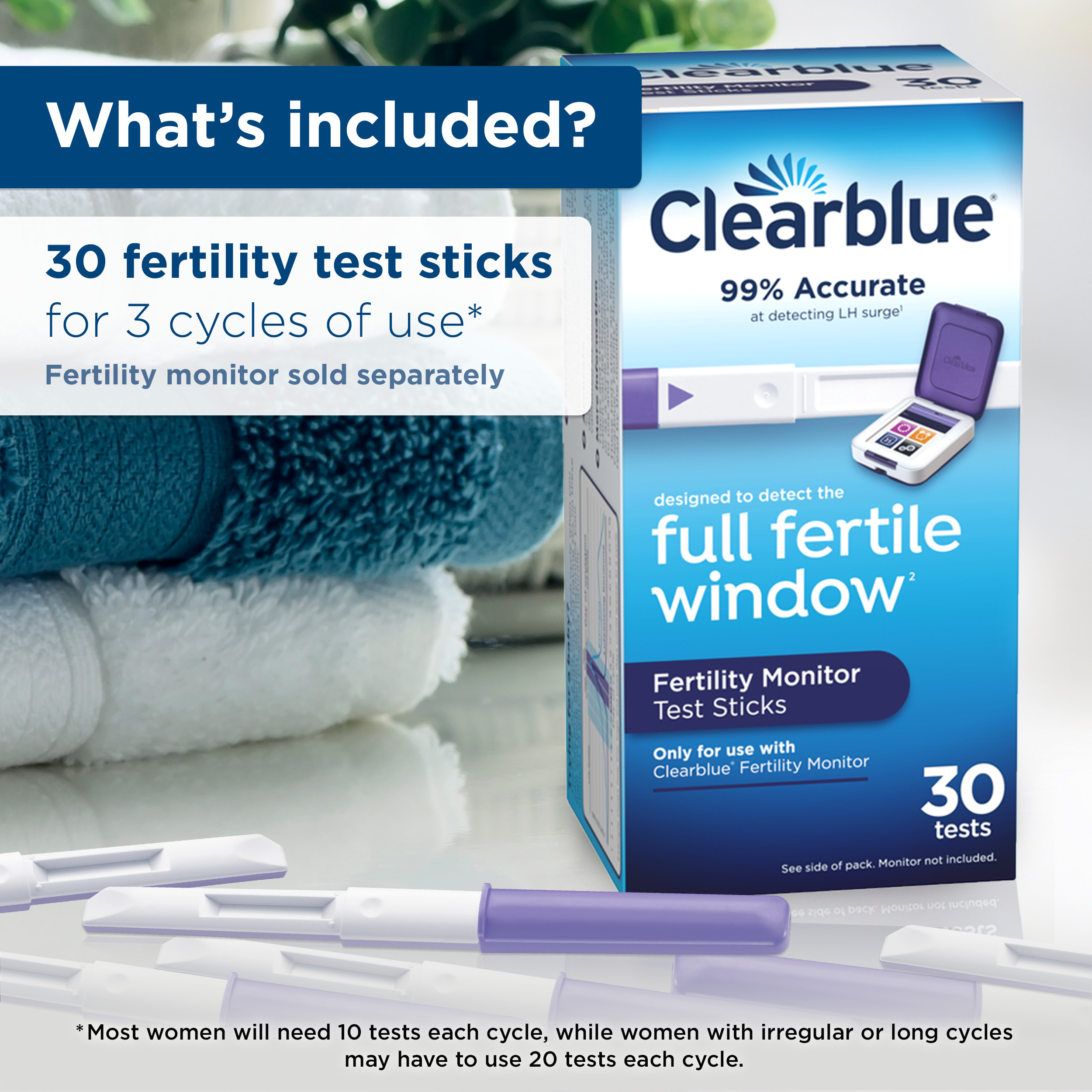 Clearblue Digital Ovulation Test Strips, 30 Count, Fertility Monitor ...