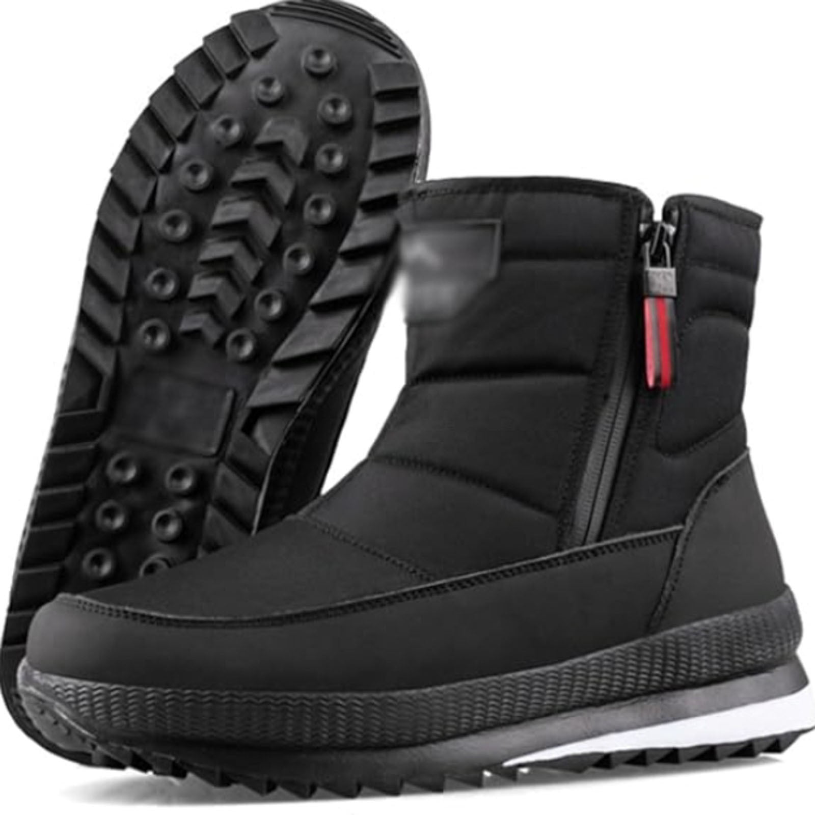 KELINFONG Men's Insulated Waterproof Winter Snow Boots Warm Outdoor Boots for Cold Weather with Side Zipper