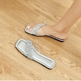 thumbnail image 6 of Xfvqtps Slide Sandals Women Flat Open Toe Cross Straps Clear Sequin Sparkling Non Slip Breathable Lightweight Summer Beach Sandals Silver, 6 of 7