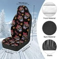 thumbnail image 7 of Uorisanigo Car Front Seat Cover Bow Sugar Skull High Back Bucket Seat Covers 2 Pack Soft Plush Automotive Seats Covers for Cars, Trucks Van SUV, Not Airbag Compatible, 7 of 7