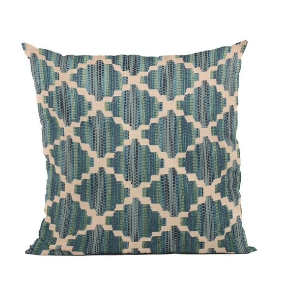 Plutus Brands Blue Zig Zag Cut Diamond Luxury Throw Pillow-Size:26" x 26"