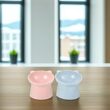 WHAMVOX 2pcs Plastic Feeding Bowl Elevated Pet Bowls Raised Kitten Feed Bowl Cat Accessory
