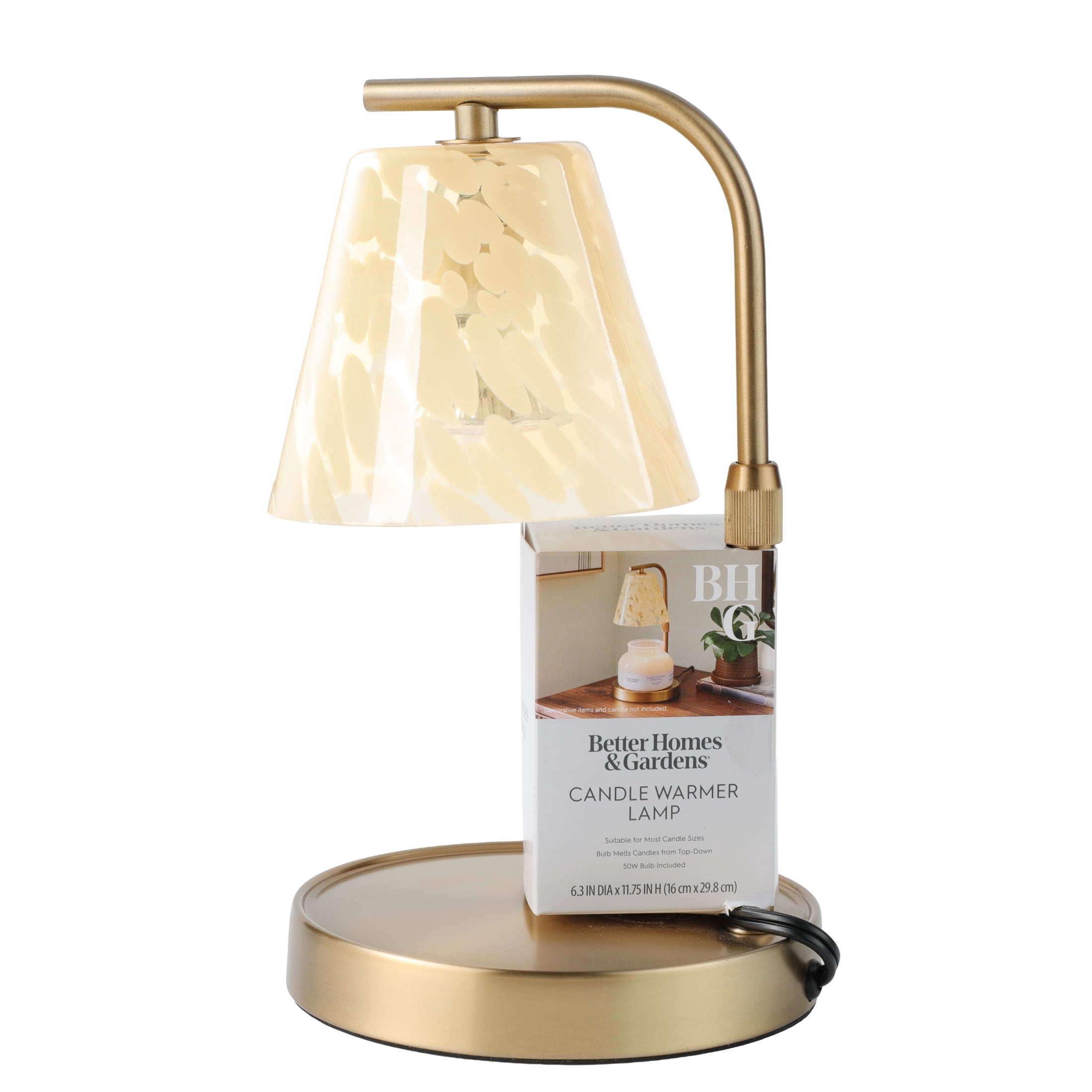 Better Homes & Gardens Milky White Tortoise Wax Cube & Candle Warmer with Adjustable Height, Timer & Dimmer