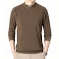 thumbnail image 1 of Blusa y camisa de cuello alto de manga larga para hombre, color liso, con cremallera de dos lados, camiseta de manga larga Derung, camisa de base cálida, sudadera con capucha para hombre, blusa de pol, 1 of 1