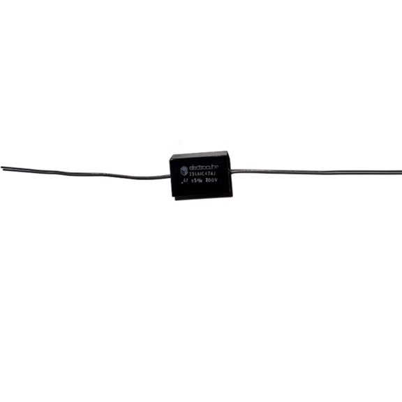 Pack of 2 231A1C474J Capacitor Rectangular 22AWG Axial Leads, .47MFD 200V 5% Bulk : RoHS