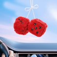 thumbnail image 2 of Adorno de dados peludos para colgar en el coche, adorno de dados suaves con ventosa, decoración colgante, colgante de dados con puntos para coche, 2 of 5