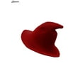 thumbnail image 3 of Spencer Red Steeple Wool Big Brimmed Pointed Witch Hat Halloween Costume Accessory, 3 of 7