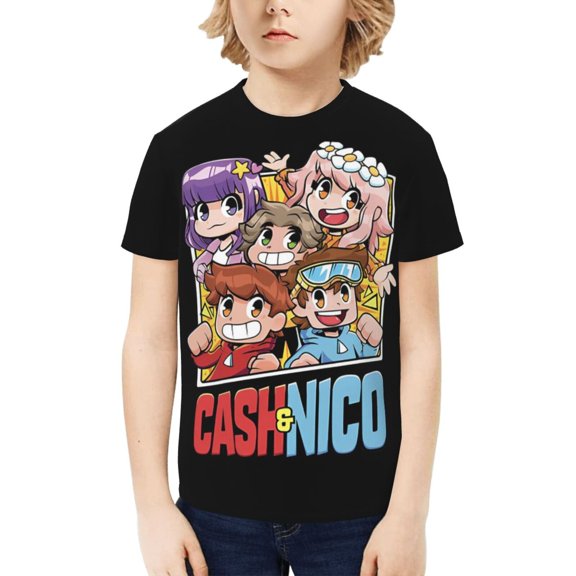Cash and Nico Youth T-shirt Short Sleeve Graphic Top Breathable Shirt Tees Boys Girls