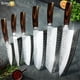 thumbnail image 3 of Juego de Cuchillos de Cocina Cuchillos Chef Santoku Cuchillos Japoneses de Acero Inoxidable Cuchillos Utilitarios con Hoja Martillada Forjada Ultra Afilada para Cortar, Rebanar y Cortar, 3 of 7