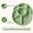 thumbnail image 5 of Unbreakable Divided Plates for Adults Portion Control Plates Set of 2 Green Round Plastic Dinner Plate 9 Inch for Camping Outdoor or Every Day Use, 5 of 7
