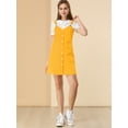 thumbnail image 2 of INSPIRE CHIC Women's Adjustable Strap Above Knee Button Down Overall Dress with Pockets, 2 of 6