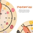 thumbnail image 2 of Wooden Clock Toy Children Educational Clock Model Time Learning Wood Clock Kids Plaything, 2 of 8