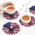 thumbnail image 3 of KLL Drink Coasters Set Octagon of 4,PU Leather Absorbent Coasters Set Decorative Coffee Cup Coasters Housewarming Gift for Home Decor-USA Eagle with Spread Wings, 3 of 5