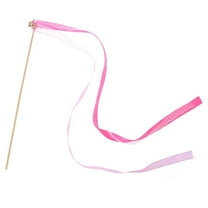 FRCOLOR 20Pcs Wedding Birthday Party Silk Lace Ribbon with Bells Streamers Wands Fairy Stick (Rose Red)