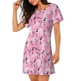 thumbnail image 2 of Yiaed Cartoon Poodle Dog Print Women's Loose-Fit Short Sleeve Nightgown, Soft and Comfortable Sleep Dress for Relaxation and Sleepwear, 2 of 6