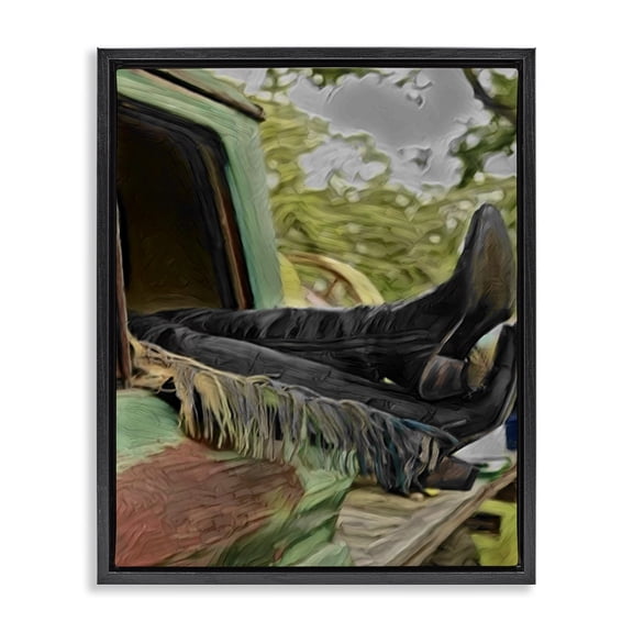 Stupell Industries Rustic Lodge Black Floating Frame Canvas Art, 17 x 21, by Jesse Keith