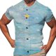 thumbnail image 3 of Camisas Para Hombre Manga Larga De AlgodóN Verano moda tendencia hombres 3dpolo camisa cremallera manga corta pulóver Casual hombres camiseta (Light Blue, XL), 3 of 4