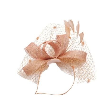 Outtop Fashion Women Fascinator Penny Mesh Hat Ribbons And Feathers Wedding Party Hat