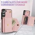 thumbnail image 4 of Allytech for Samsung Galaxy S23+ Plus Wallet Case Cover, PU Leather Large Space Cards Slots Detachable Shoulder Strap Back Cover for Girls Women Shockproof Phone Case for Galaxy S23+ Plus - Pink, 4 of 9