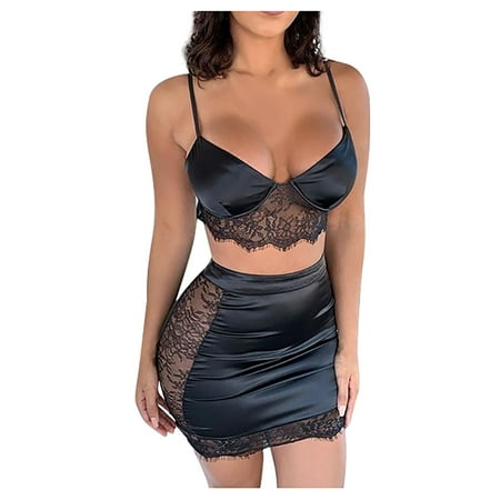 

Women s Lingerie Underwear Nightgown Sleepwear Lace Suit Skirt Fun Solid Color Stitching Woman Comfort Pajamas Women Fashion Garment