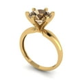 thumbnail image 2 of Solitaire Engagement Ring for Women - 2.5ct Simulated Champagne Diamond in 14K Yellow Gold Promise Ring, 2 of 6
