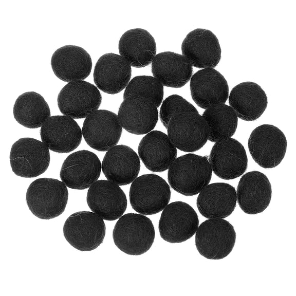Uxcell 30 Pcs Wool Felt Balls Beads, 0.6 Inch Felt Pom Poms for Crafts, Handmade Pompoms Bulk Small Bead for Nursery Handicrafts and DIY Art Decoration, Black