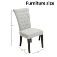 thumbnail image 4 of Modern Tufted Dining Room Chairs Set of 2, Upholstered Fabric Kitchen Chairs with Solid Wood Legs, Elegant Addition to Dining Room or Living Room, Light Grey, 4 of 5