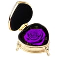 thumbnail image 1 of Rosa preservada hecha , flores inmortales románticas, el para cumpleaños femenino, Oro morado BLESIY Flor rosa eterna, 1 of 8
