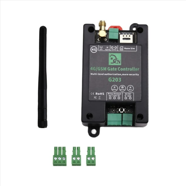 Interruptor de Relé de Control Remoto GSM G203 4G, Controlador de Puerta y Portón Operado por Teléfono Móvil