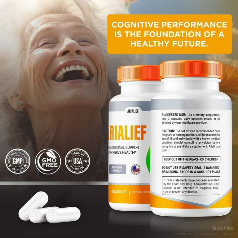 2 Pack) Arialief Capsules, Official Nutritional Support For Nerve ...