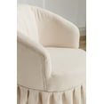 thumbnail image 4 of Swivel Barrel Chair, Modern Linen Fabric Upholstered Round Auditorium Chairs with Pleated Skirt, 360 Degree Swivel Single Sofa Armchair for Nursery Living Room Bedroom Hotel Office, Beige, 4 of 9