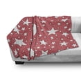 thumbnail image 3 of Coral Soft Flannel Fleece Throw Blanket, Big and Small Star Burst Youthful Energetic Celebration Design, Cozy Plush for Indoor and Outdoor Use, 60" x 80", Coral Red White, by Ambesonne, 3 of 6