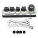 thumbnail image 1 of Mini teclado de 4 teclas, 1 perilla, USB o BT, interruptor azul, teclado programable Plug and Play con retroiluminación para videojuegos y medios de oficina, 1 of 8